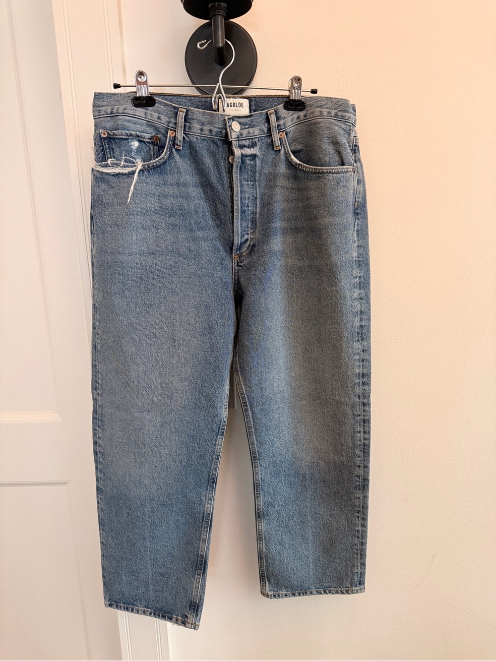 Agolde Women's Light Blue Relaxed Straight Jeans
